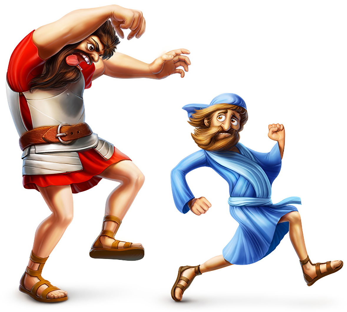 Graphic design illustration - David and Goliath